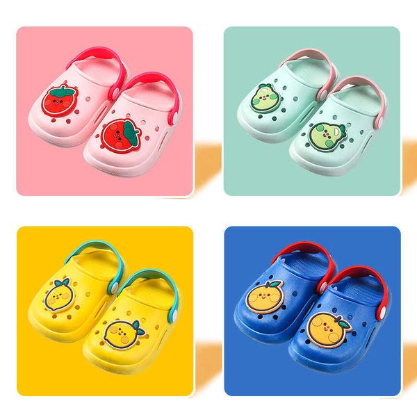 Chinelo novo bebê frutas chinelos crianças casa chinelos antiderrapante chinelo sandálias sola macia chinelos crianças sapatos de jardim