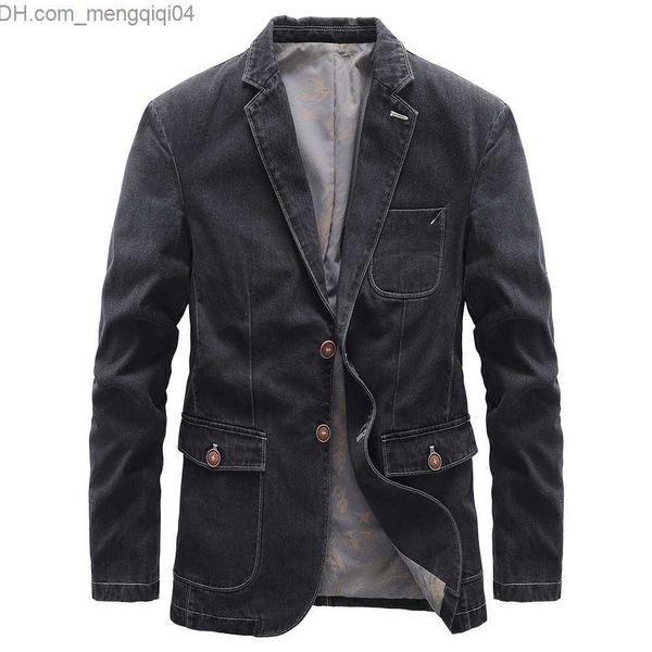 Herrenjacken Frühlings- und Herbst -Denim Jacke Business Casual New Jacket Herren Slim Fit Small Set Z230816
