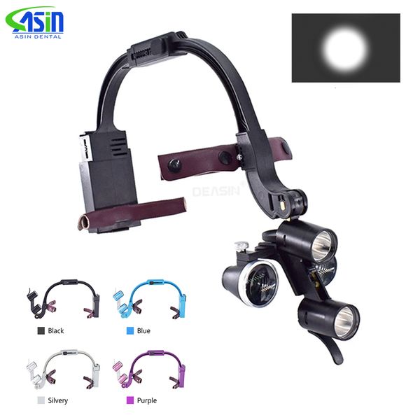 LINGAÇÃO GLUSS 2,5X 3,5X LED de luz de cabeça LED dental para ampliação Binocular Loupes 5W Dentisit LAB EQUIPAMENTO LAB LAB 230815