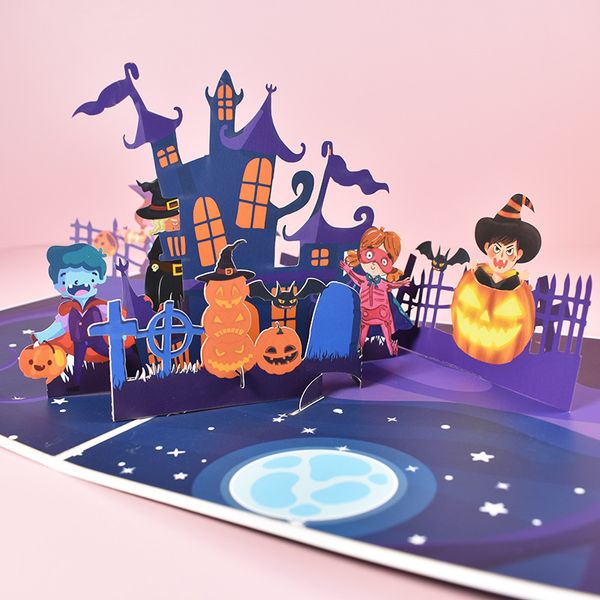 Biglietti di auguri 3D Pop-up Hallowmas Biglietti per bambini Gift Hallows Funny Day Ciglia di auguri di saluto Postcard Halloween 230816