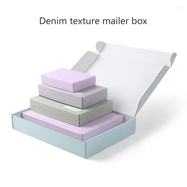 Geschenkverpackung 5PCS Großhandel Mailer -Box für kommerzielle Projekt Leinen strukturierte Papierpapierverpackungen