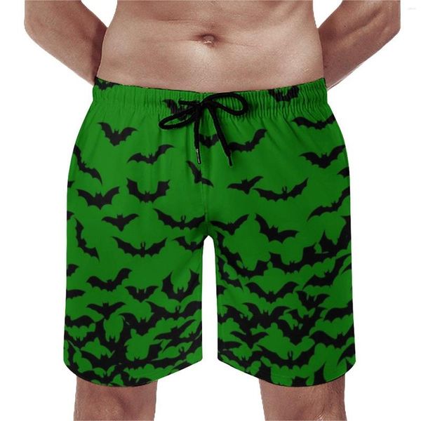 Shorts masculinos apenas bastam bastões de tábua verde impressão de tamanho grande na praia halloween masculino tronco de natação confortável