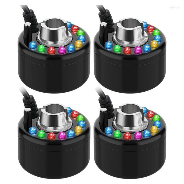 Gartendekorationen 4 PCs Halloween Mist Maker Ultraschall Fogger Water Fountain Teich Nebelmaschine Farbwechsel US -Stecker