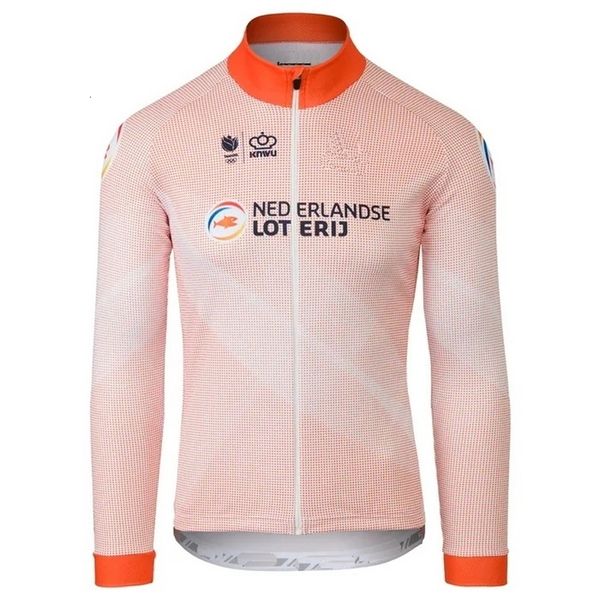Radsporthemden Tops Winter Fleece Thermal Niederlande Niederländisches Team Long Trikots Mtb Sleeve Men Bike Wear Clothing 230815