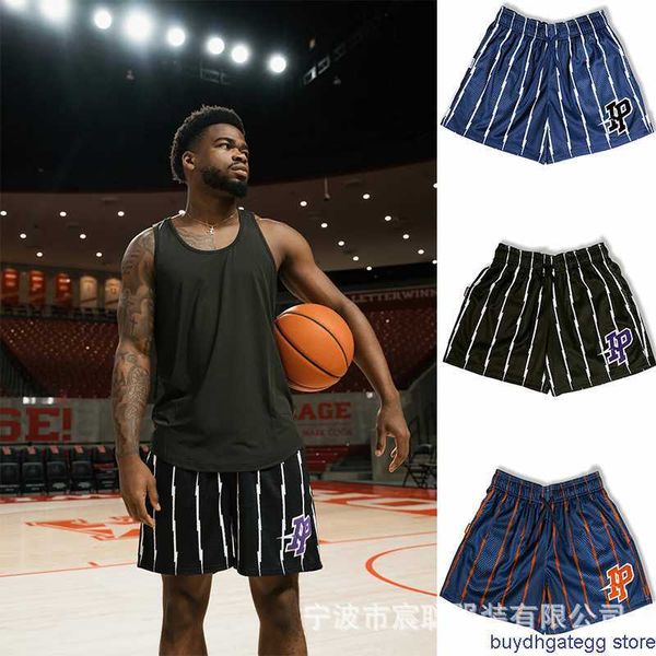 Herren -Shorts American Modemarke IP Sommerfutter Doppelschicht für Casual Stripes Trend Sport schnell trockener Basketballhosen PHTL