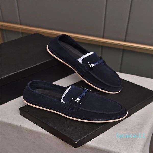 Sapatos de grife de couro casual sapatos de feijão de um pé de verão, fórums masculinos respiráveis ​​para homens