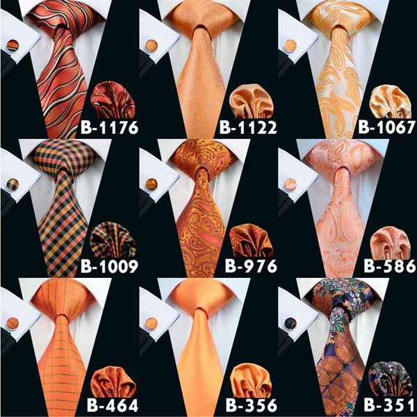 Autunno arancione cravatte economiche per uomini marchio cravatta mora da uomo attivo set di accessori di moda di alta qualità cravatta cravatta shi2201