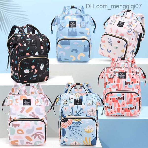 Bolsas de fraldas Mãe Backpack Backpack Backpack de grande capacidade Usb Presente de chá de bebê à prova d'água USB Bolsa de fraldas de bebê multifuncional Z230816