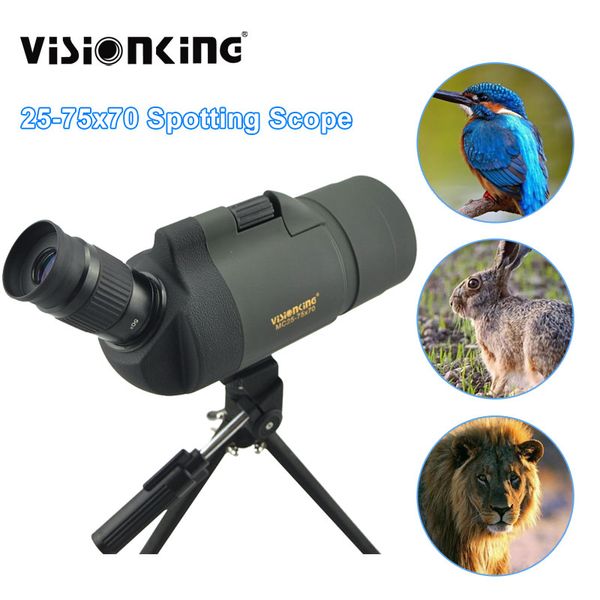 VisionKing 25-75x70 poderoso telescópio terrestre de observação de pássaros spoting scope observação de pássaros
