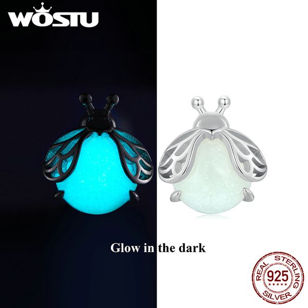 CAMBINO WOSTU 925 Orecchini luminosi con lucciola in argento sterling con pietra luminosa per donne regale per bambini gioielli di animale alla moda 230815 230815