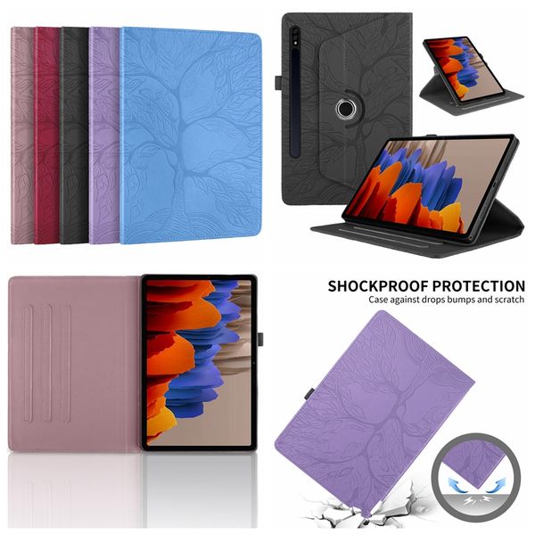 PU Leder Wallet Tablet Hüllen für Samsung Tisch S9 S8 S7 Fashion Lucky Tree Impress aus Flip Cover Card Slot Stoßdämpfer Halter Kickstand Tablet Taschenbeutel