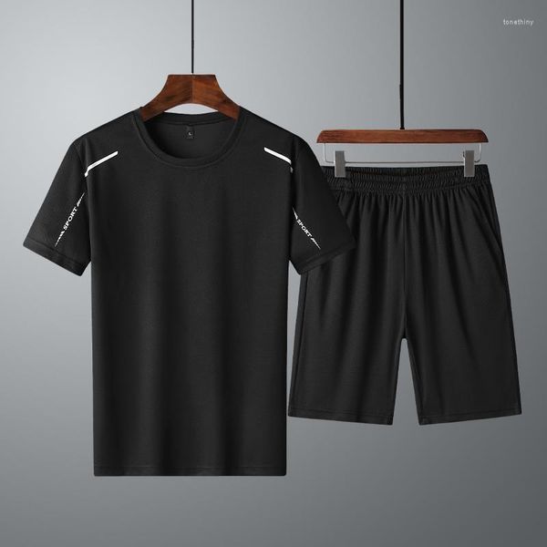 Herren Trailsuits 2023 Bekleidungsset Tracksuit Sommer Kurzarm T-Shirt Shorts Plus Size Male Anzug Casual 2 PCs Sweatsuit Sportswear