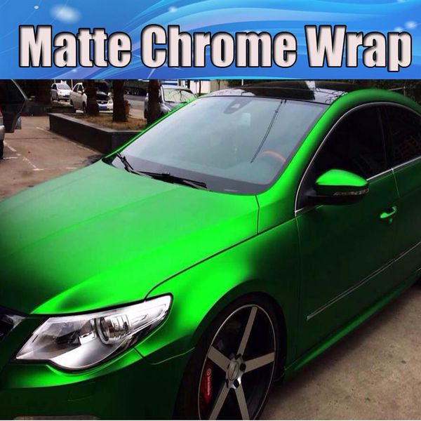Сатиновая хромированная зеленая виниловая оберточная пленка с воздушным выпуском Matte Chrome Green Wrap Foil Styling Skin 1 52x20M Roll S259E