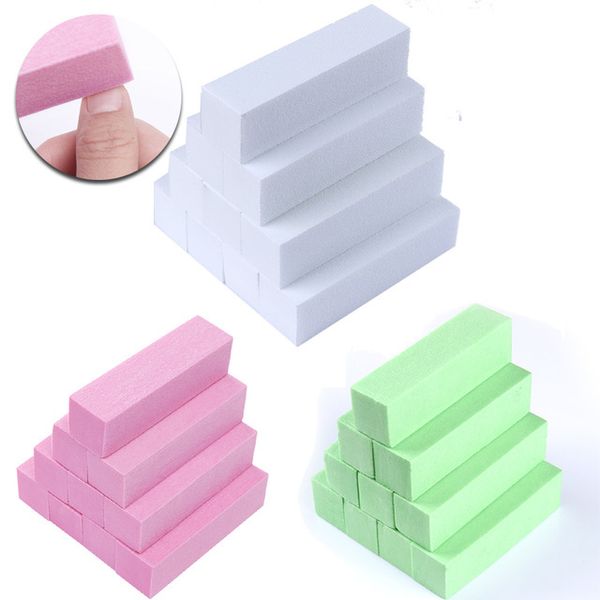 Bunte Schwamm Nageldateien pufferen Block Pure Color Solid File Block Nagel -Tools mit semilunarer Nagelfeile gemischter Großhandel