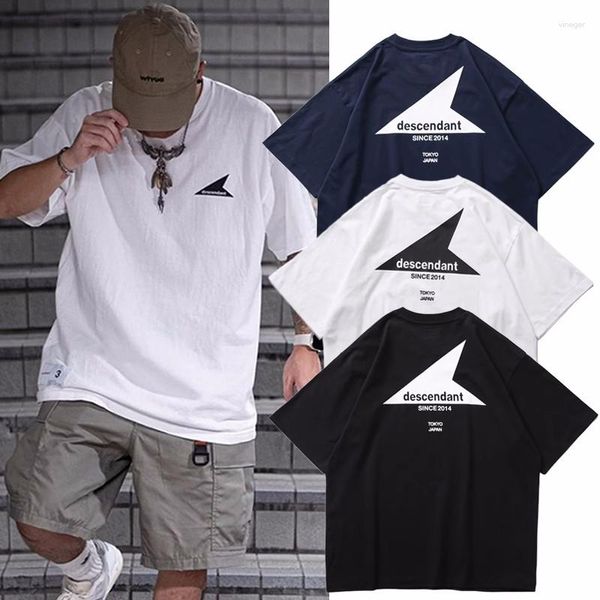 Camisetas masculinas 2023 Descendente DCDT Hidden Exclusive Triangle Print Casual Camiseta curta solta de manga curta