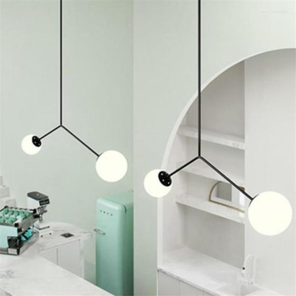 Anhängerlampen minimalistische Linie moderner Kronleuchter Wohnzimmer Dining Home Decor Hanging Light Bar Creative Industrial Lighting