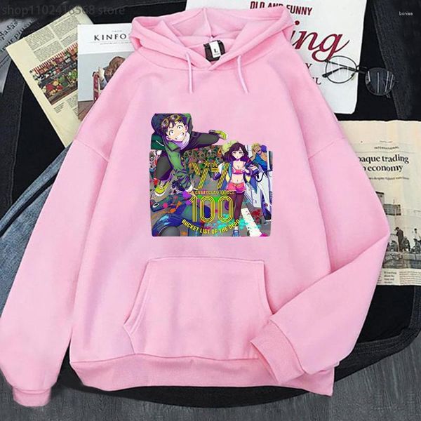 Erkek Hoodies Zom 100 Sweatshir Kapüşonlu Kova Ölü Retro Kadın Karikatür Anime Sokak Giyim Erkek Y2K Üstü Kadın Erkek Hoody