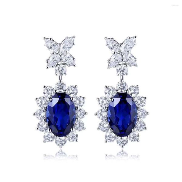 Orecchini dangle goccia orecchini 9k white oro lab sapphire for women charm stallone stallone diamante gioielli unici