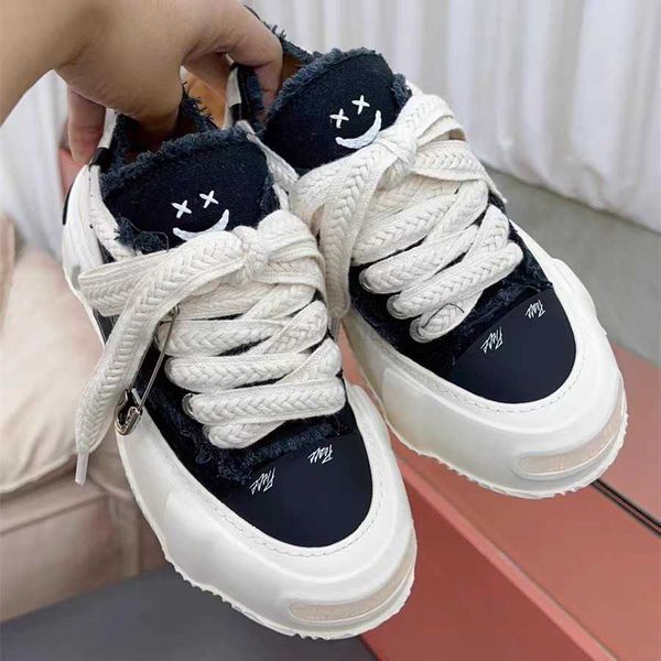 SCARPE XVESSEL OG Vanness Wu Same scarpone tela xvessel nascosta da donna 2023 Nuova caramella di cotone Open Smile Open Couple Solled Couple Shoes Scarpe