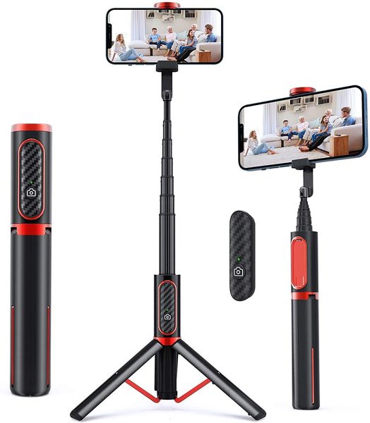 Selfie Monopods Stick Tripod Phone Stand Bluetooth com monopod dobrável extensível para iPhone 11 x 230816