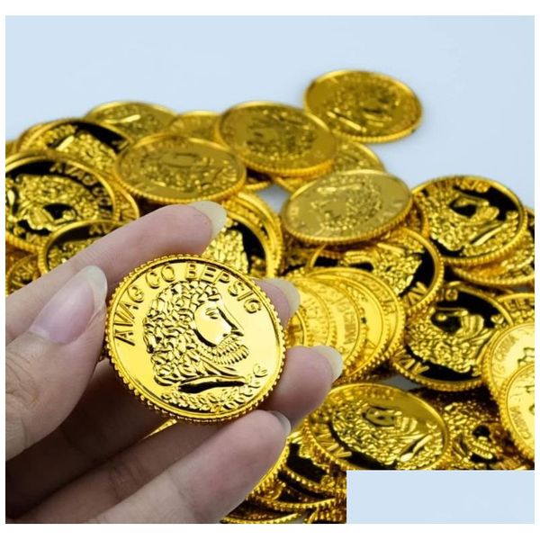 Decorazione per feste pirata Treasure Coin in plastica Gold Sier torace giocattolo game game games D Games Banking Play PROP DROPE DELLA CONSEGNA DELLA CASA