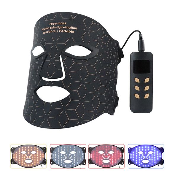 Massageador de rosto 3D LED infravermelho Red Iight Terapia Face pescoço máscara de silicone rejuvenescimento Anti-rugas Anti-rugas Máquina 230815