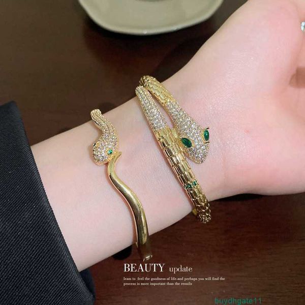 Bracciale LPSS Bracciale Bracciale Genuino Gold Gold Elettroplato Super Sparkling Zircone Snake a forma di design personalizzato Sentimento di manuale di fascino piccolo e di lusso per donne