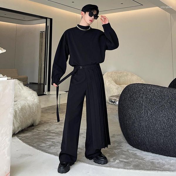 Мужские спортивные костюмы 2023 Осень Menwear Fashion Three Piece Korean Style круглый шейный пиджаки кардиганский костюм штаны