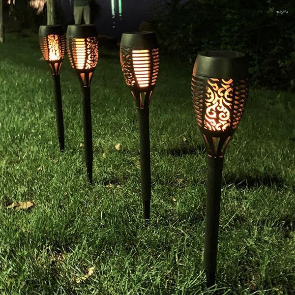 Gartendekorationen Solarbrenner Flammen Leuchten Dekor Leichte Sonnengirlande LED für Baumzaun Rasen Hochzeitsfeier