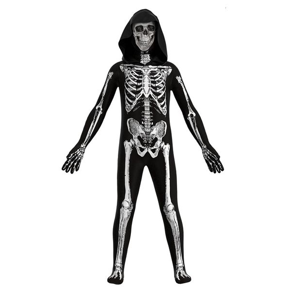 Ocasões especiais Halloween Scary Scary Skeleton Jumpsuit Fantas Fantas da Páscoa Diabo Coplay Criança Crianças Dias de Performance Roupas 230815