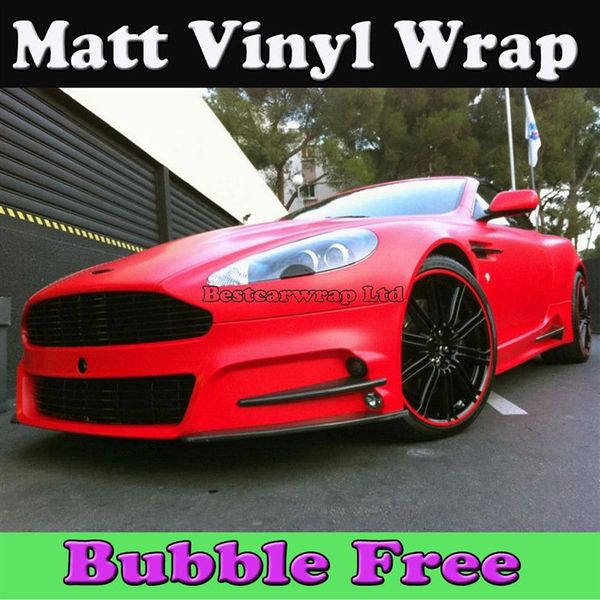 Página de vinil vermelha fosca com liberação de ar Matt Vinyl Red Carro