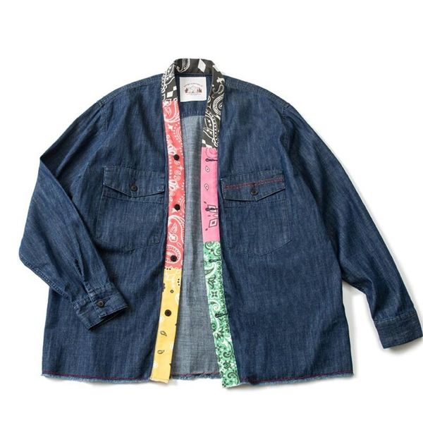 Herrenjacken Retro Denim bestickte taoist