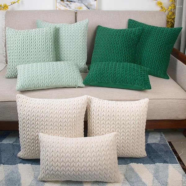 Cobertão de luxo de travesseiro Velvet 30x50 45x45 50x50 de alta qualidade Decorativa espessa para sofá Fronha na sala de estar