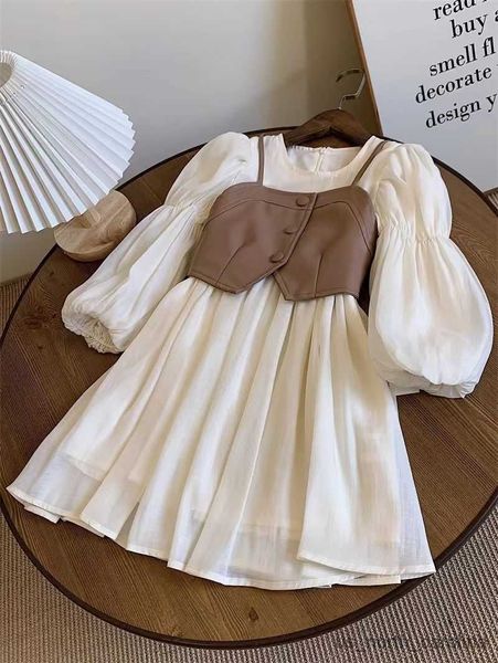 Abiti per ragazze Spring Autumn Girls Dress Set Set a maniche lunghe Vestite per bambini Abito da abbigliamento per ragazze Adolescenti Abito da abbigliamento per adolescenti 12y R230816