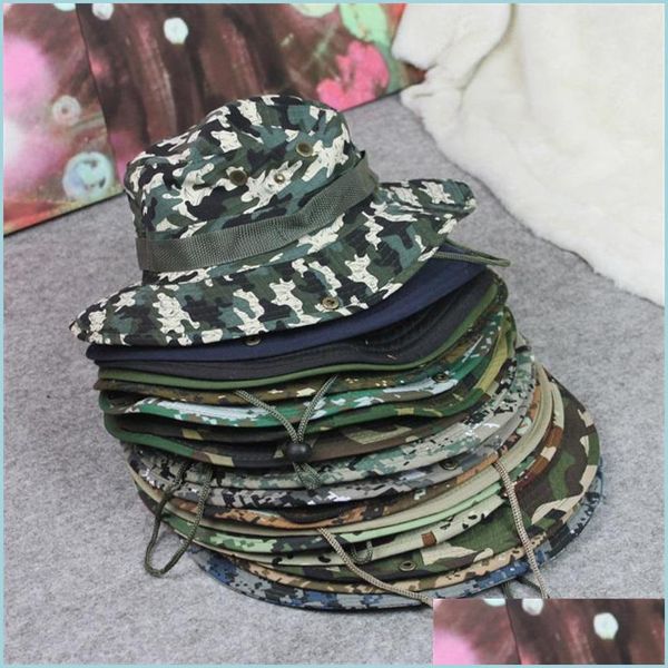 Geizige Brimhüte Bucket Outdoor Jungle Militär Bob Camo Bonnie Hut Fischerei Cam Barbecue Cotton Mountain Klettern 547 T2 Drop Lieferung DHRD1