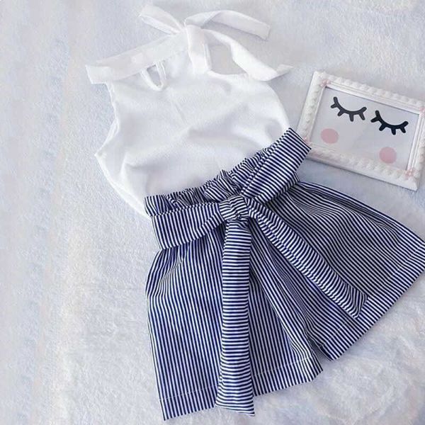 Kleidung Sets Sommer Baby Mädchen Kleidung Sets Ärmelloses T-shirt Gestreiften Shorts Anzüge Kinder Mädchen Kleidung