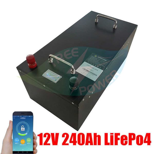 12v 240Ah LifePO4 Pacco batteria incorporato BMS BATTERIE ENERGIA SOLAR ENERGIA PER CAMPER RV Off-Road Off-Grid Sedia a rotelle