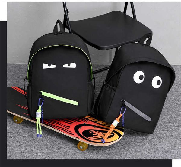 Schwarze Tasche Kleine Monster -Rucksack -Designerin großer Kapazität Schoolbag Fashion Verschiedene Ausdrücke Laptop Tasche Young People Classic Travel Bag Halloween 230816