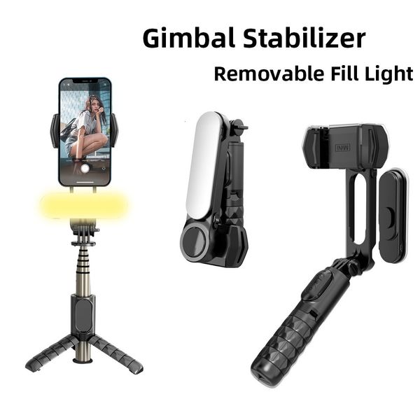 Monopodi selfie si attaccano con portamballo stabilizzatore gimbal rimovibile riempimento luminoso treppiede wireless panoramica 230816