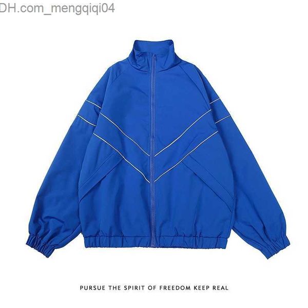 Jackets masculinos Retro de colar de gola retro masculino Klein Blue Jacket Loose Casal Boxing Jacket Z230816