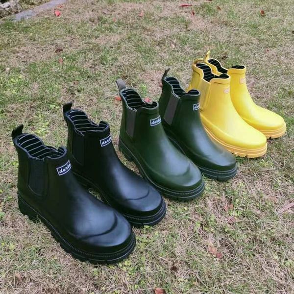 Botas de chuva .women/Men Boots Rain Boots Boots Women/Men Boots casuais Sapatos de chuva de borracha -Estilo de vejamento 230815