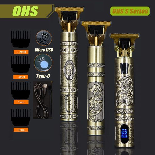 Электрические бритвы OHS S Series Vintage T9 USB Electric Hair Cutte Machine Clipper Man Shaver для мужчин Barber Professional Beard Trimmer 230816