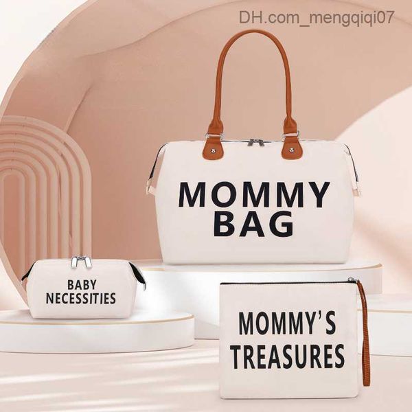 Windelbeutel schwanger Frauenbeutel Mutter Reisetasche dreiteils Umhängetasche Handtasche nasses und trockener Trennung Baby Windel Kinderwagen Z230816