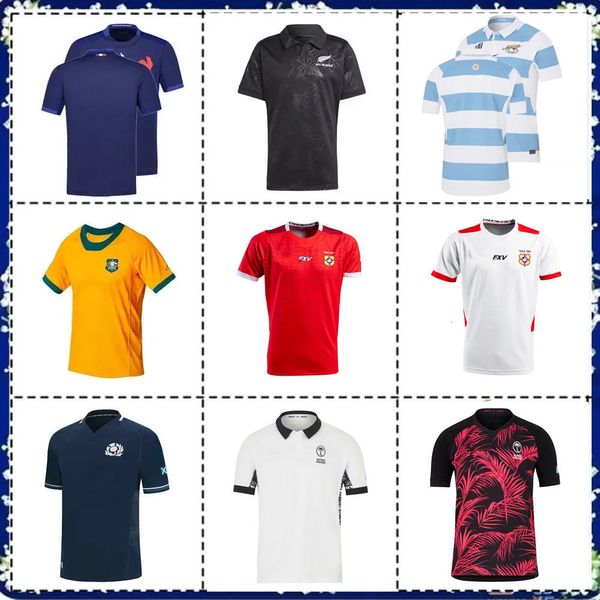 Camisetas ao ar livre Fiji Domicile Tonga Rugby camisa Japão Japão França /2024 Escócia Argentina Rugby Jerseys Nome e número 230815