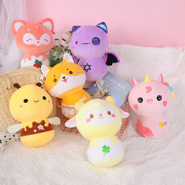 Heißverkündigte Anime Plüsch Spielzeugpilz Tierreihe Plüsch Puppe süße Kaninchenkatze Home Dekoration Kinder Weihnachtsgeschenk