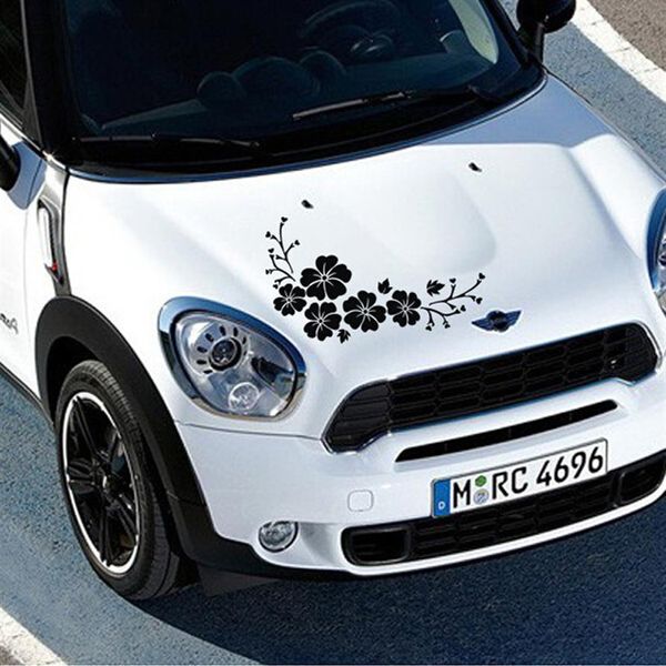 Carros de hibiscus flutuam adesivos de flores arranhões de capa decorativa personalizada 299v