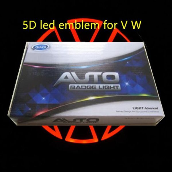 5D -Auto -LED -Emblem Lichter Auto -Abzeichen Symbole weiß blaues rotes Logo -Beleuchtung für VW -Zubehör4337004190s