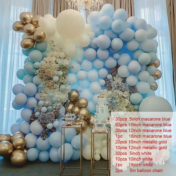 Altre forniture per feste di eventi Balli in lattice Set Sky Balloon Chain Macaron Ballon Green White Ghirlanda Gold Gold Birthday Decor 230815