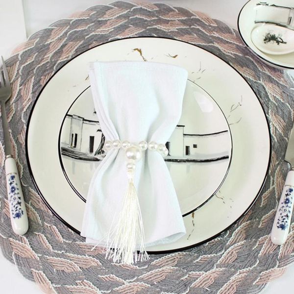 Tisch Serviette Stoff Servietten reines weiches Baumwollstoff Material Home Place Matte für Dinning Party Hochzeit Läufer Dekoration Weiße Farbe Weiße Farbe