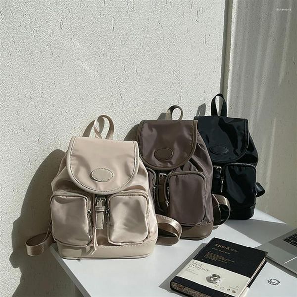 Sacchetti scolastici tela ad alta capacità Nylon backpack studenti semplici primavera autunno versione coreana una spalla da donna moda da donna